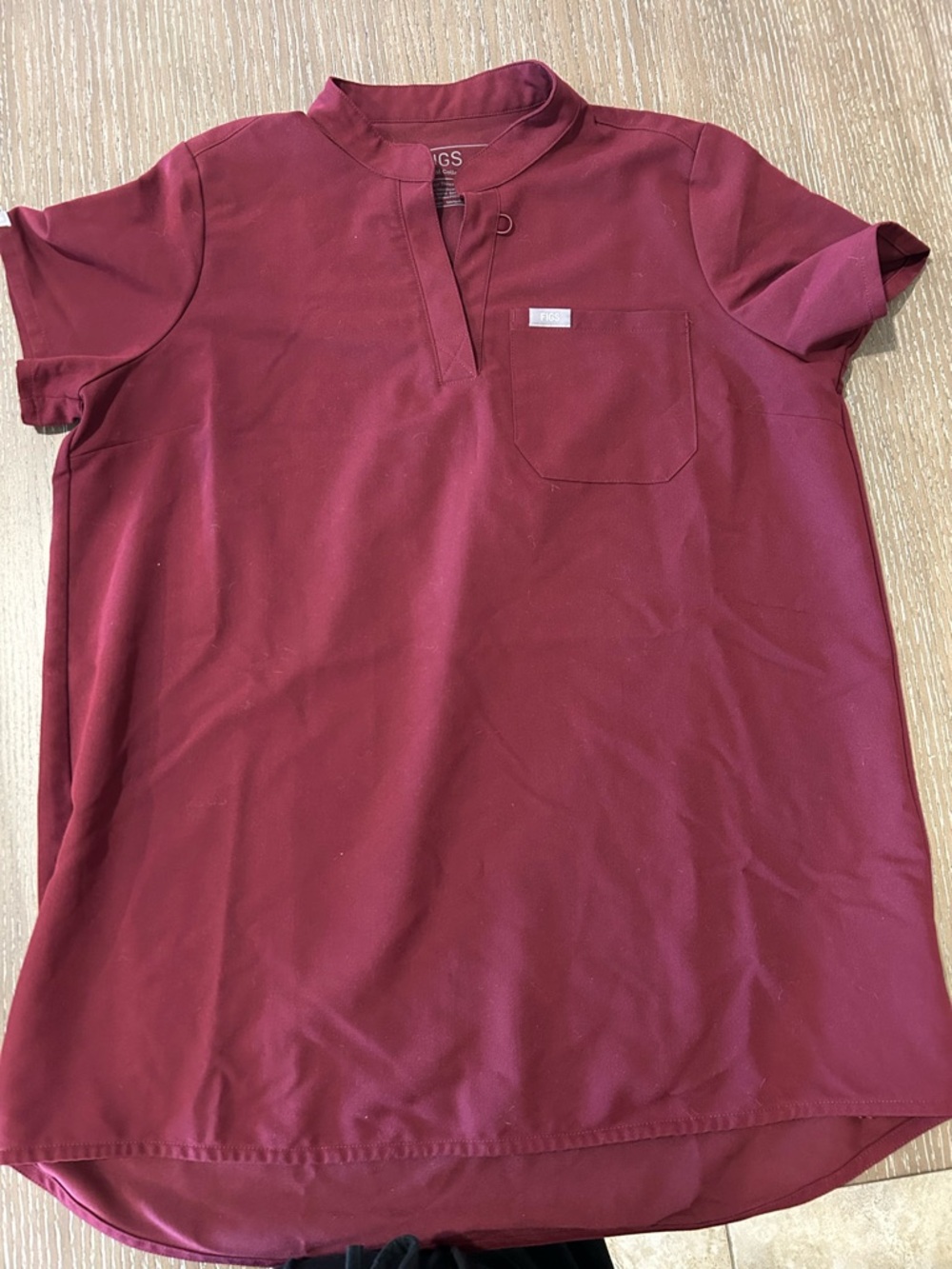 Figs Burgundy Maternity V-Neck Scrub Top